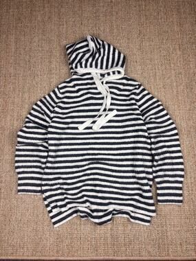 🖤 Gap Striped Hooded Sweater | Size M | Charcoal & Cream